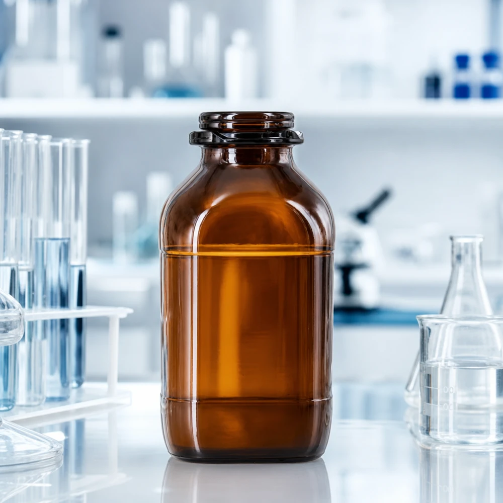 Láhev na chemikálie o objemu 1000 ml 1000ml Laborflasche in Apothekerglas-Optik für präzise Dosierung und Messungen