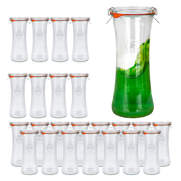 Sada 24 sklenic Weck na lahůdky 700 ml se skleněným víčkem. Sada 24 sklenic Weck na lahůdky 700 ml se skleněným víčkem.