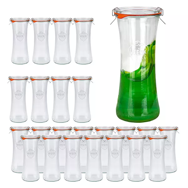 Sada 24 sklenic Weck na lahůdky 700 ml se skleněným víčkem.