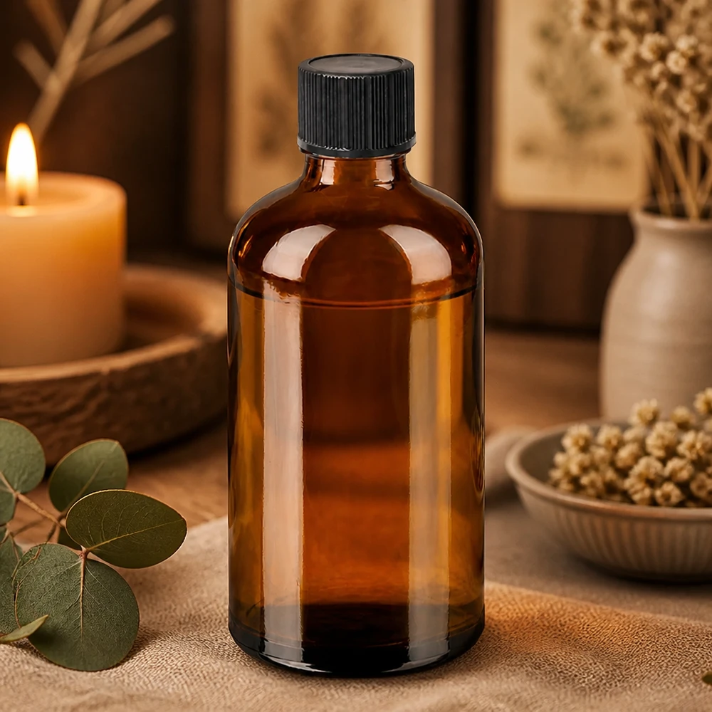 100ml kapátko lahvička 1mm černá standardní uzávěr BrownLine UT18/100 Robuste 100ml Glasflasche in Braun mit schwarzem Tropfer für sichere Aufbewahrung von Extrakten