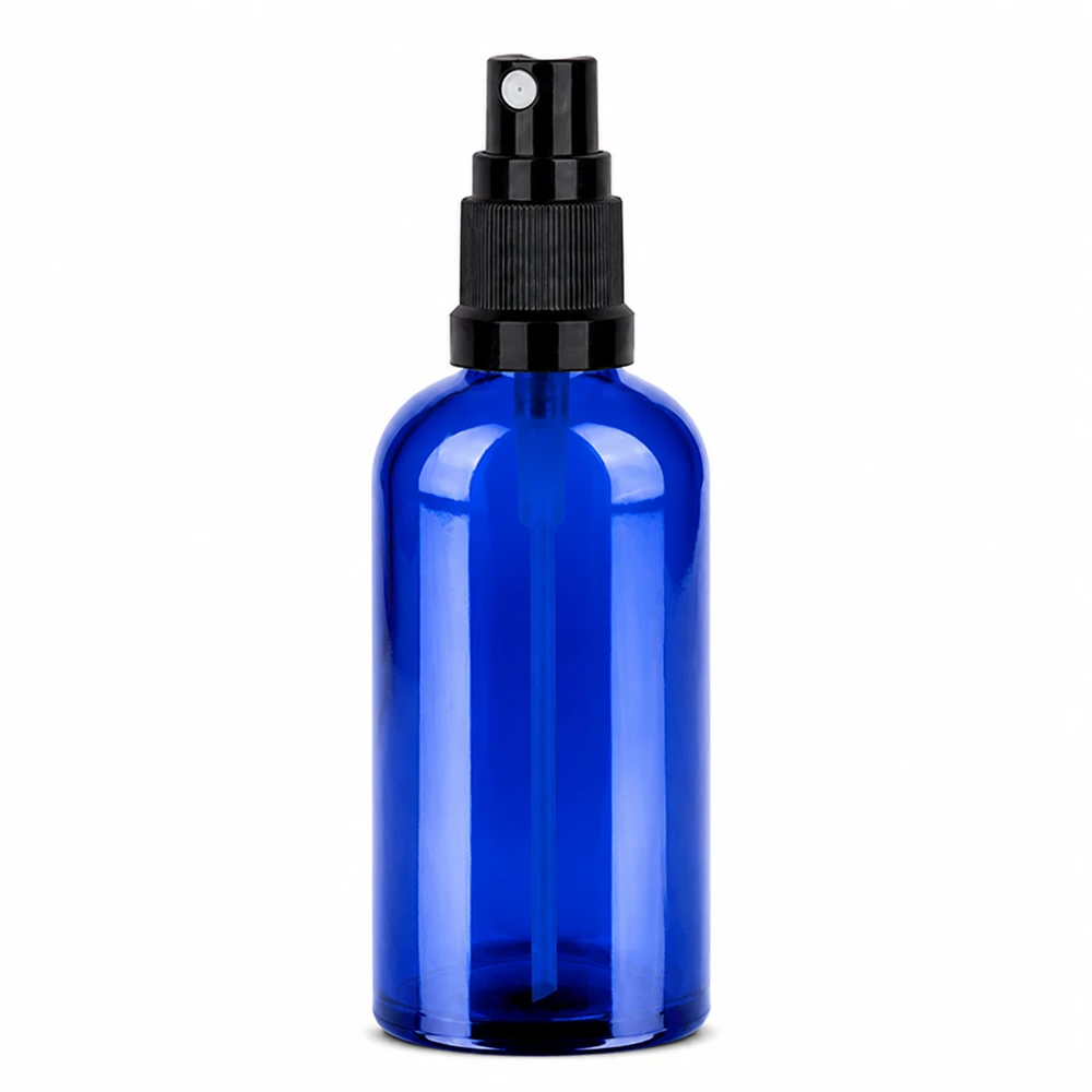 100ml lahev na stříkání černá standardní uzávěr BlueLine UT18/100 Elegante blaue 100ml Sprayflasche - vielseitig einsetzbar für Reiniger und Pflegeprodukte