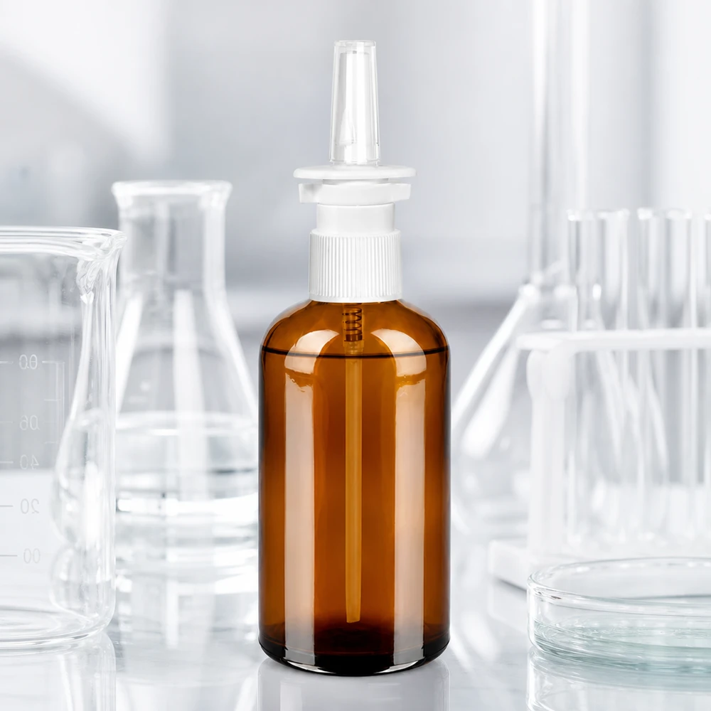 100ml lahvička na nosní sprej bílá/průhledná Standard BrownLine UT18/100 Handliche 100ml Sprühflasche in Braun mit rutschfestem Design für einfache Handhabung