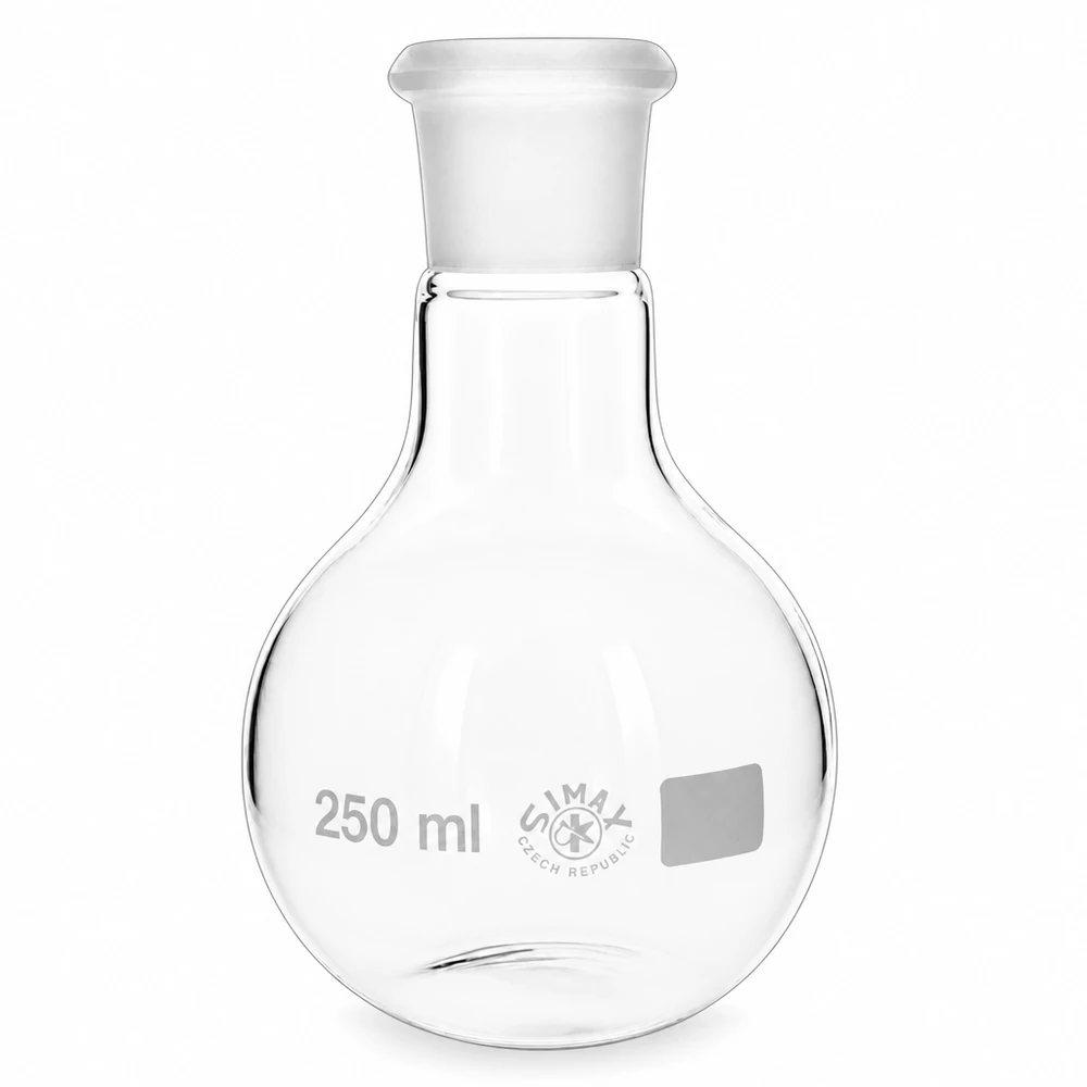Bauchiger Kolben 250ml aus Laborglas mit Schliff 29/32 für präzise Messungen