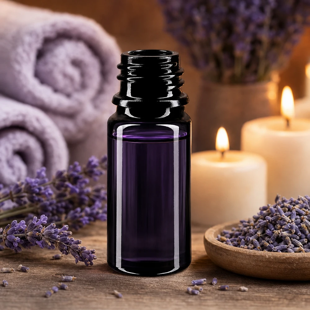Fialová skleněná láhev 5ml DIN 18 (Mironglas) Professionelle Miron Glasflasche 5ml mit Tropfverschluss für präzise Portionierung