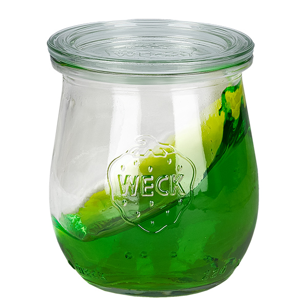 Sada 12 tulipánových sklenic Weck o objemu 220 ml s 12 skleněnými víčky. Sada 12 tulipánových sklenic Weck o objemu 220 ml s 12 skleněnými víčky.