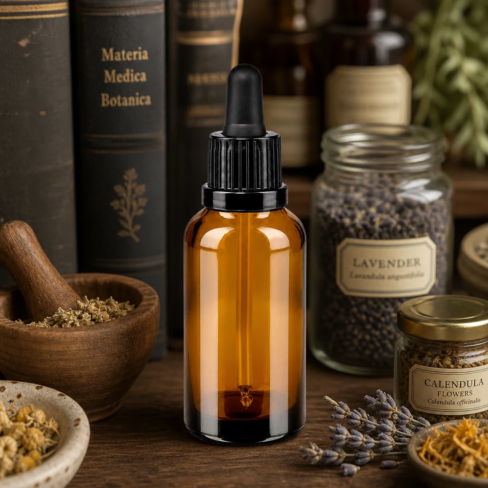 30ml Apothekerflasche aus getöntem Glas mit Tropfverschluss für pharmazeutische Präparate