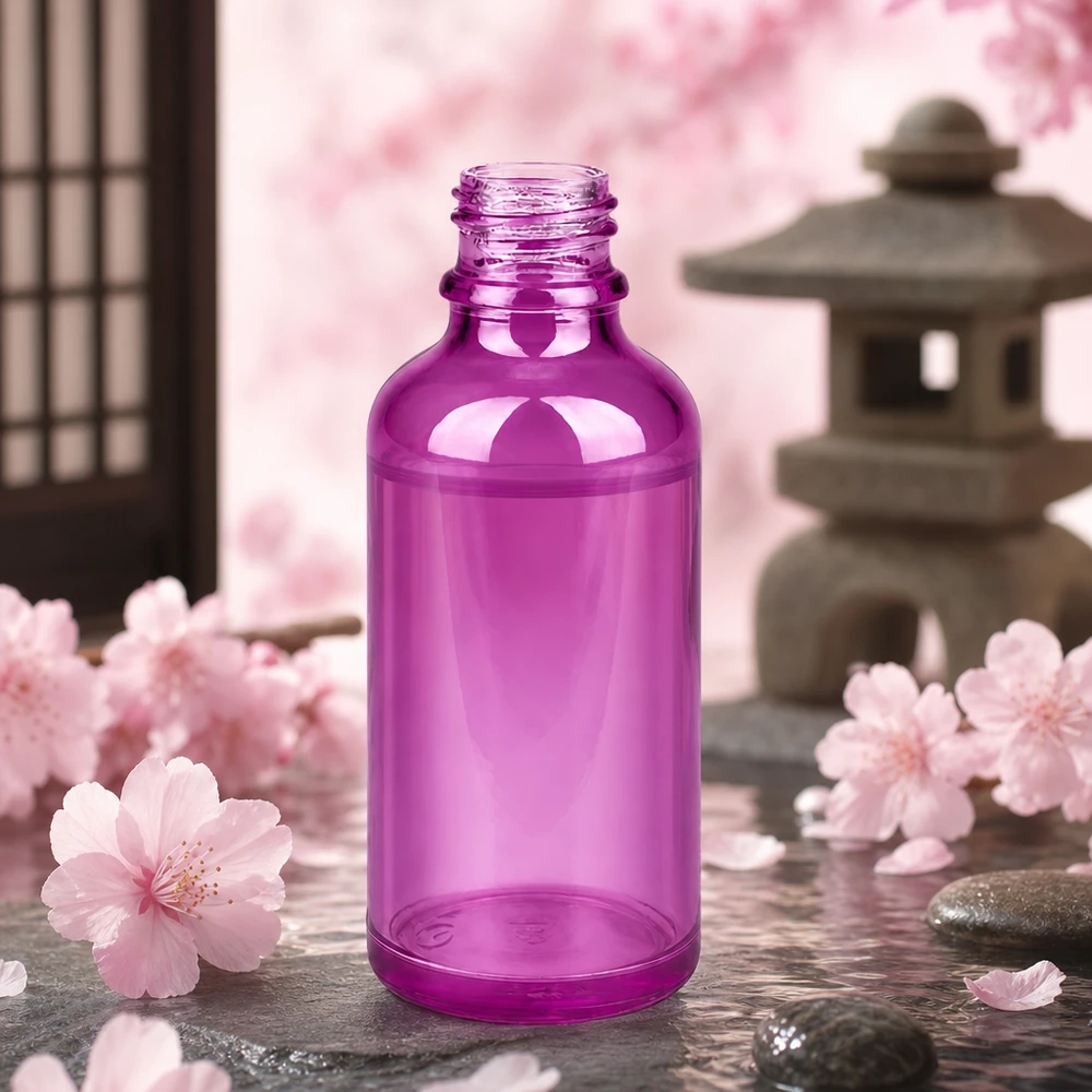 Handliche 50ml PurpleLine Apothekerflasche UT18/50 aus lichtschützendem violettem Spezialglas