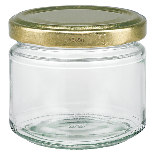 330ml kulat&#225; sklenice + zlat&#233; v&#237;&#269;ko BioSeal UNiTWIST