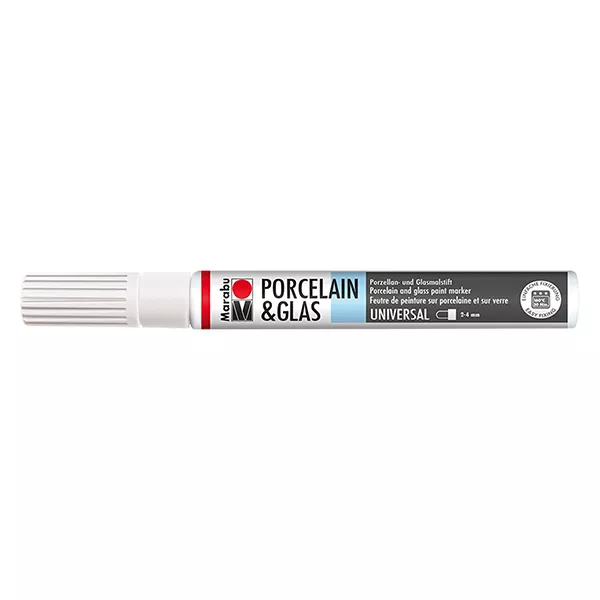 Bílá pastelka 2-4 mm na sklo/porcelán