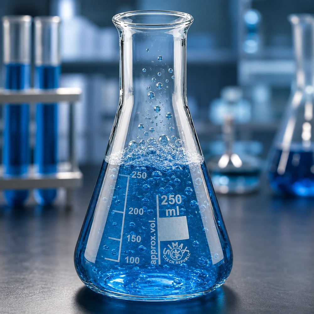 Erlenmeyerova baňka s úzkým hrdlem 250 ml Graduierter Laborkolben 250ml Enghals für quantitative Analyse und Titration in der Chemie