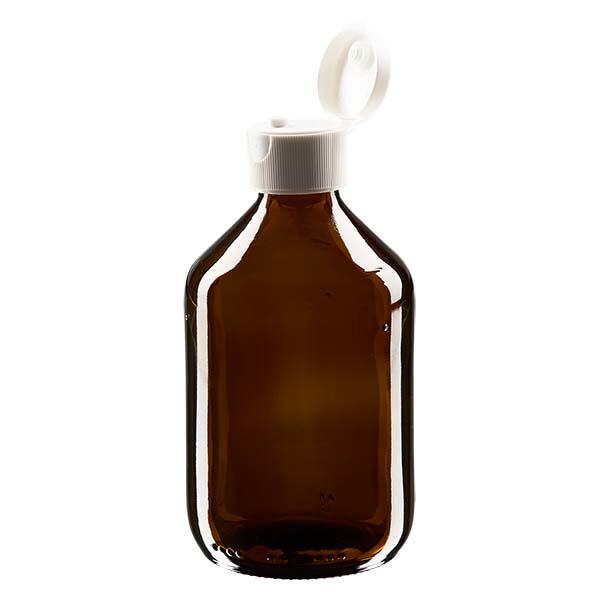300ml lahvička na léky hnědá, s flip-top uzávěrem ApoGlas 300ml lahvička na léky hnědá, s flip-top uzávěrem ApoGlas