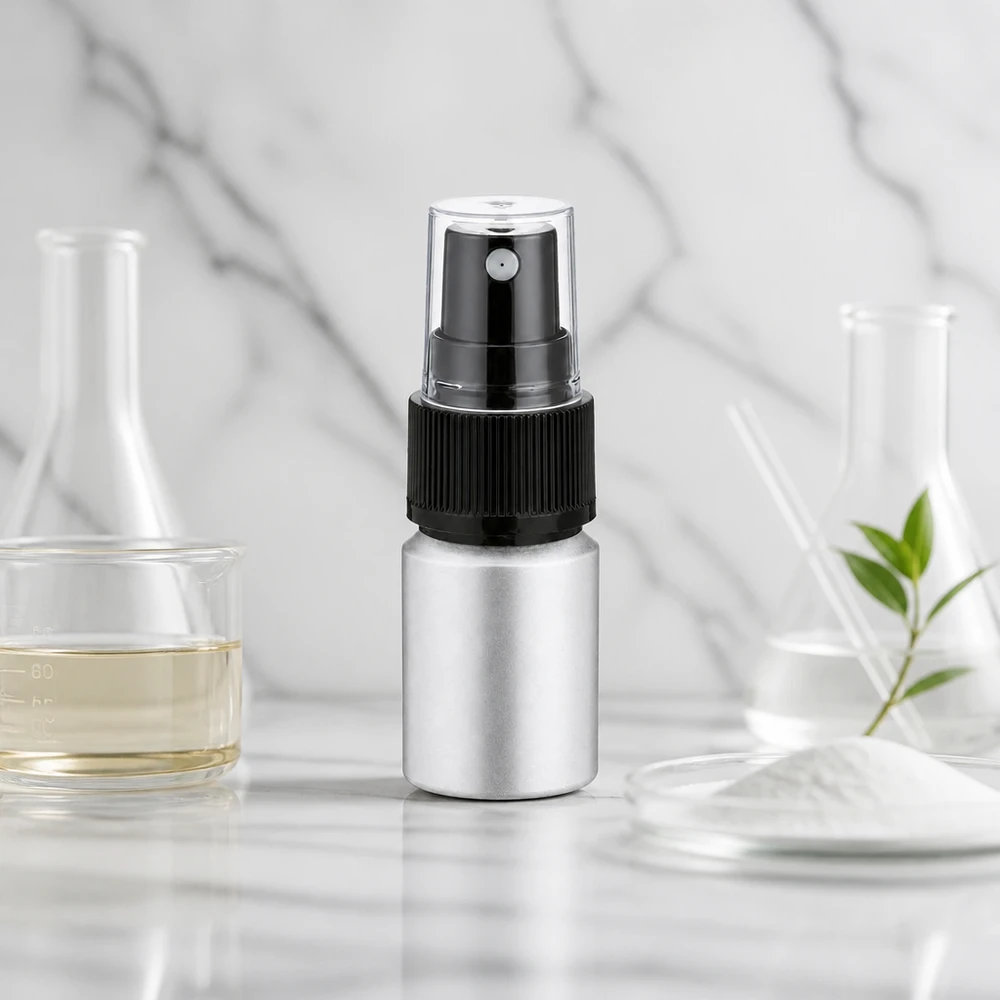 10ml mořená hliníková lahvička s rozprašovačem Praktische Mini Aluflasche mit Pumpsprüher 10ml für DIY Kosmetik und Pflegeprodukte