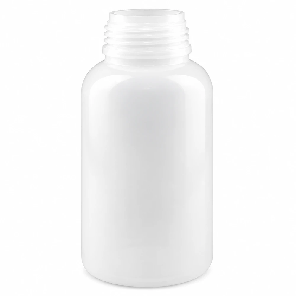 Laboratorní láhev 500ml se širokým hrdlem bez uzávěru 500 ml laboratorní láhev s širokým hrdlem z bílého plastu bez uzávěru pro laboratoře a průmysl
