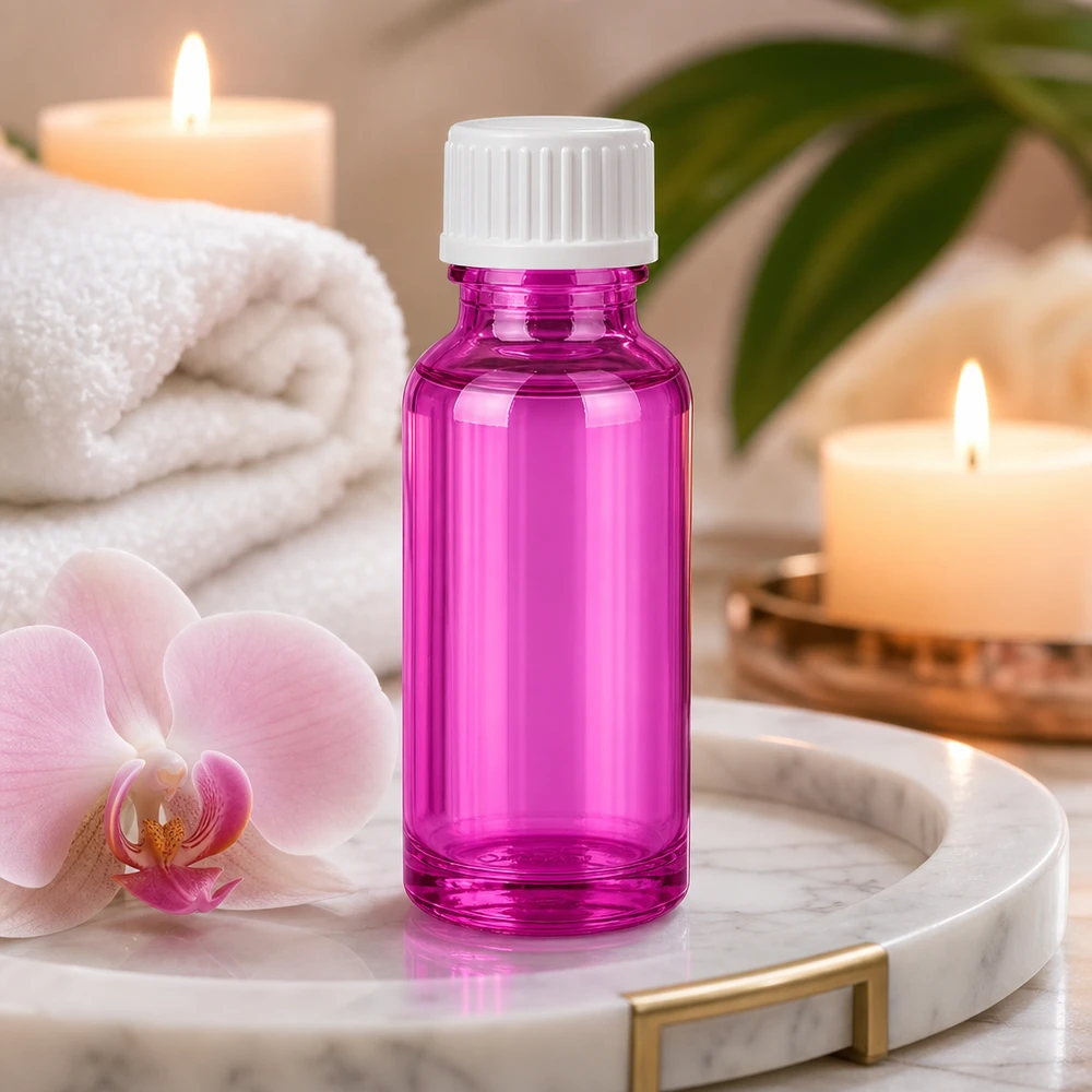 Transparente 20ml Tropfflasche Purple mit UV-Schutz für lichtempfindliche Substanzen