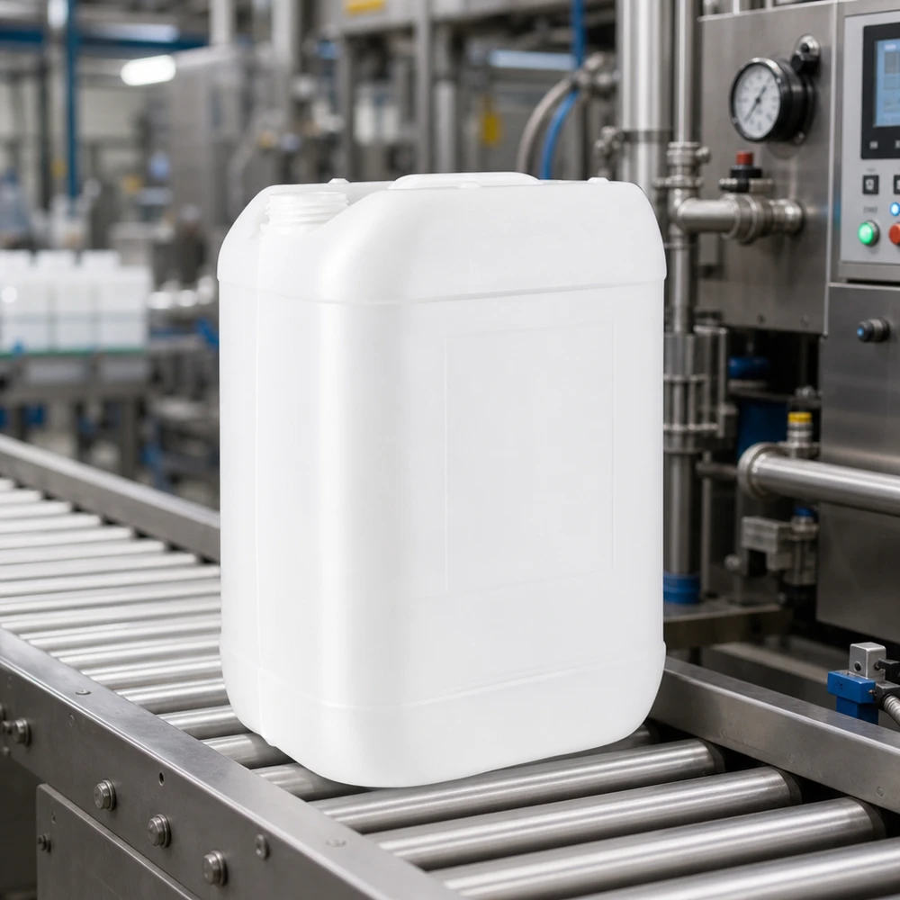 Kanystr 25 litrů bez uzávěru Lebensmittelechter 25 Liter Kanister offen für Flüssigkeiten in der Produktionslinie