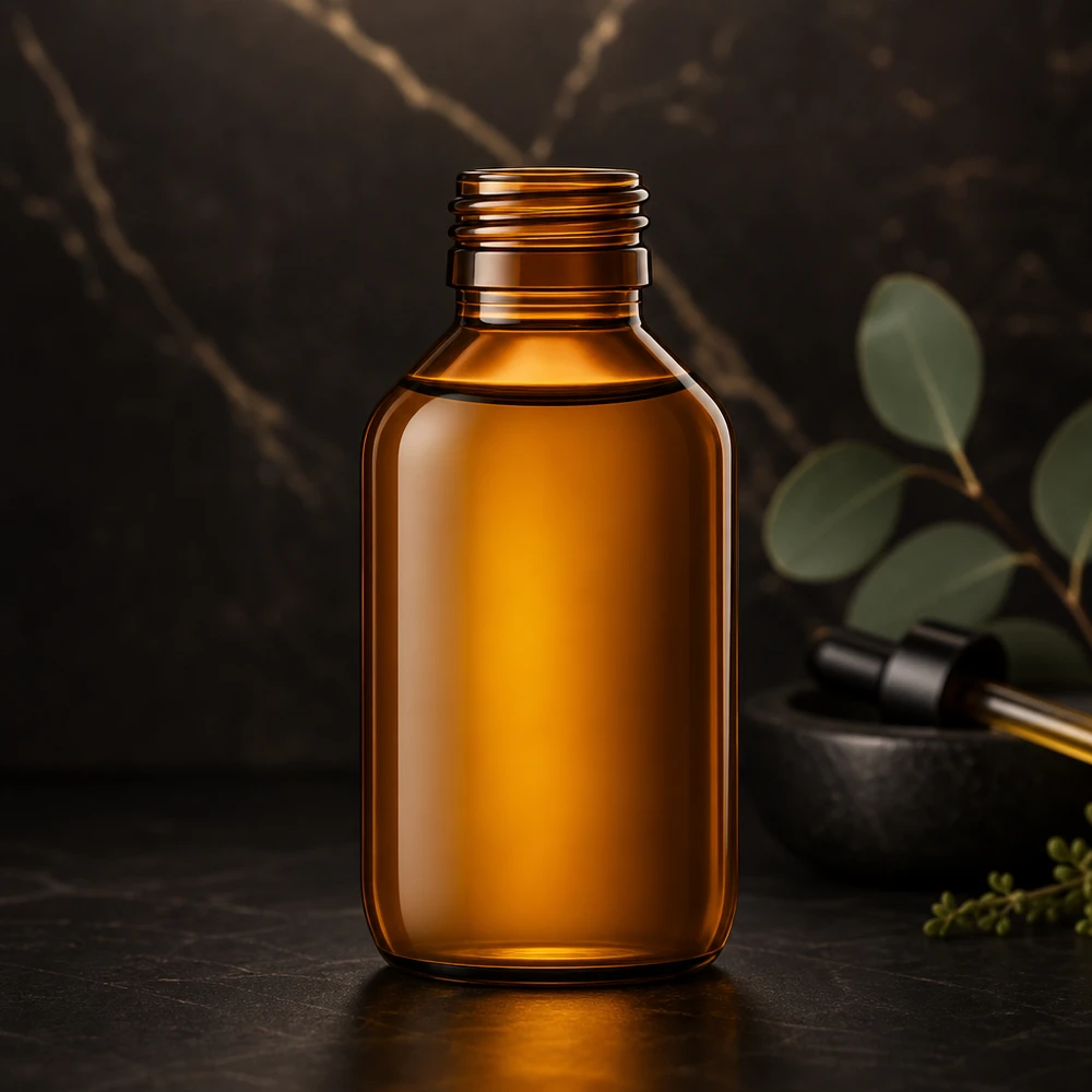 100ml Schraubflasche braun mit PP28 Gewinde für homöopathische Mittel ohne Verschluss