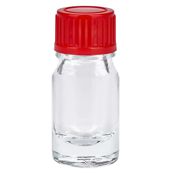 5ml lahvička 11mm šroubovací uzávěr červená Standard ClearLine UT18/5 5ml lahvička 11mm šroubovací uzávěr červená Standard ClearLine UT18/5