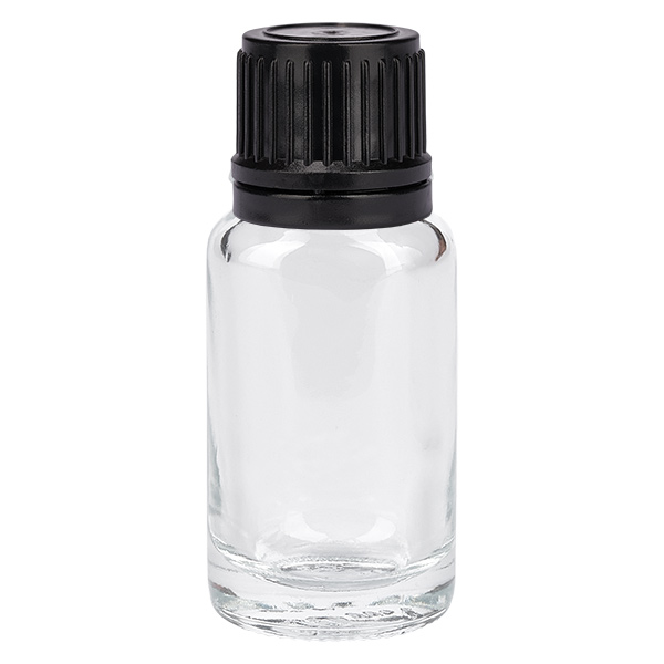 10ml lahvička 11mm šroubovací uzávěr černý uzávěr s ochranou proti manipulaci ClearLine UT18/10 10ml lahvička 11mm šroubovací uzávěr černý uzávěr s ochranou proti manipulaci ClearLine UT18/10