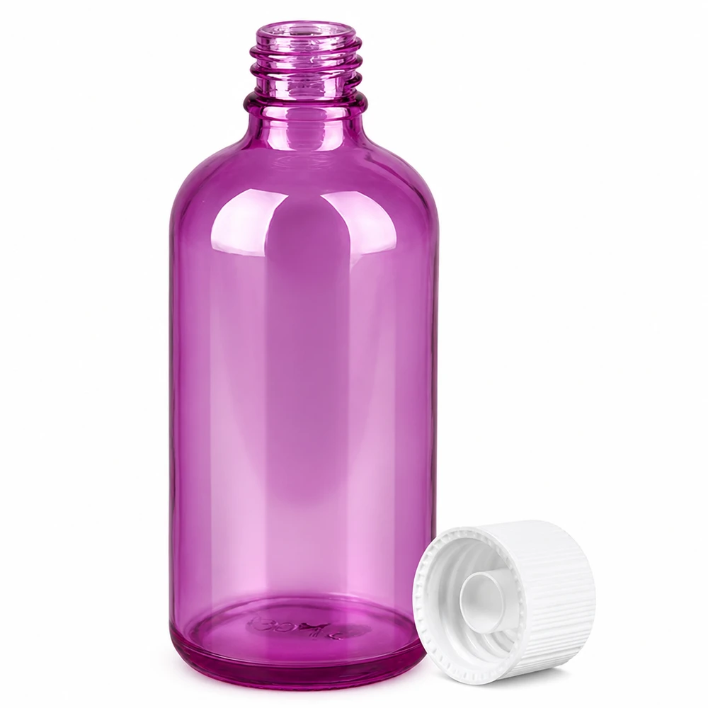 100ml lahvička 11mm se šroubovacím uzávěrem bílá standardní PurpleLine UT18/100 Handliche Dosierflasche 100ml magenta mit präzisem Ausgießer für Laboranwendungen