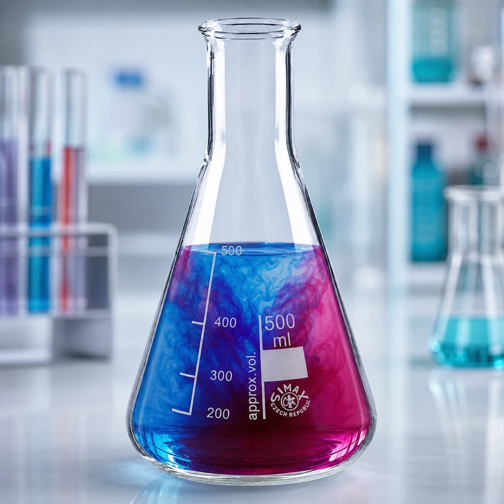 Erlenmeyerova baňka 500 ml s úzkým hrdlem Wissenschaftlicher Erlenmeyerkolben 500ml für Analytik und Forschung in der Chemie