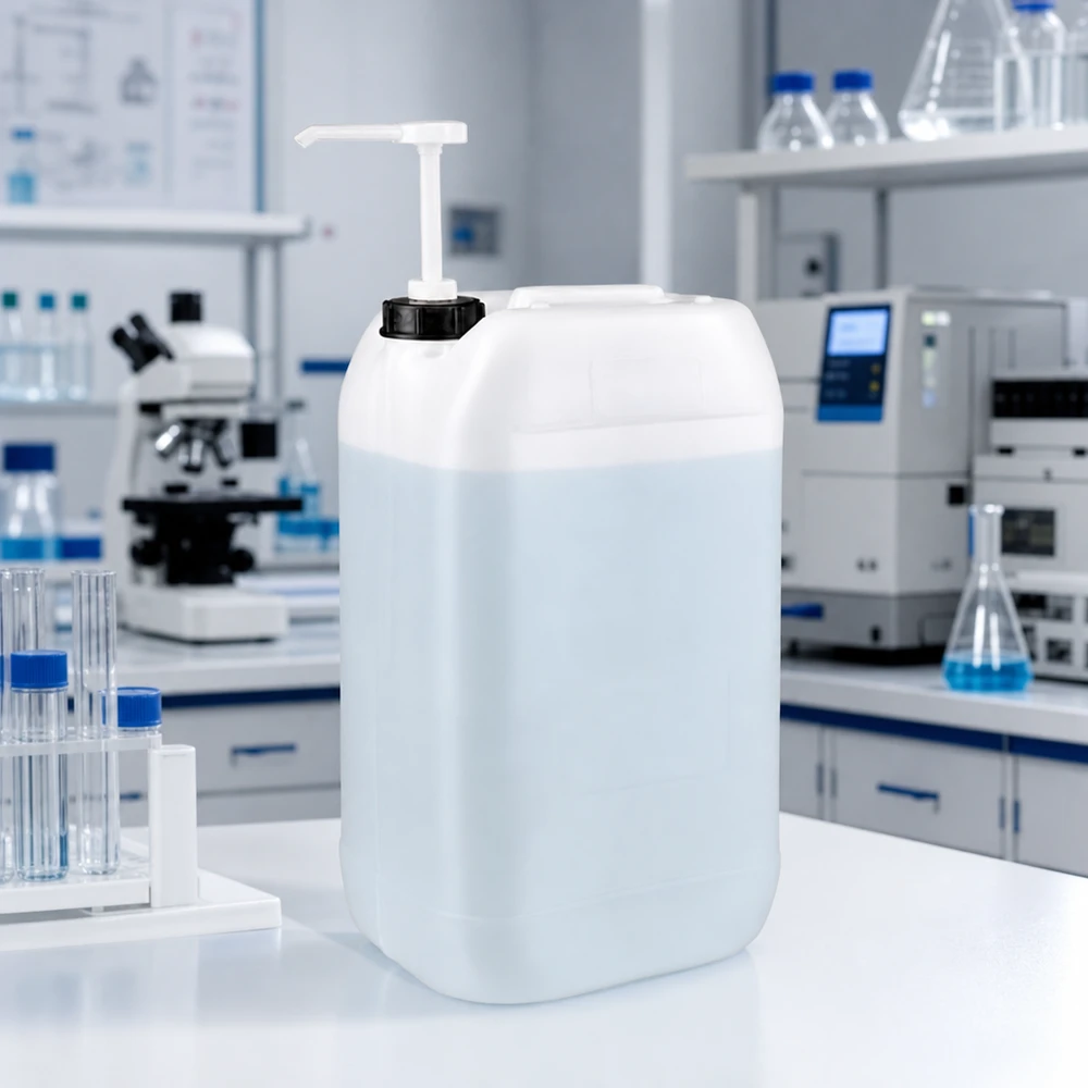 Kanystr 15 litrů s dávkovacím čerpadlem Stabiler 15 Liter Kanister mit ergonomischem Pumpkopf für gewerblichen Einsatz im Labor
