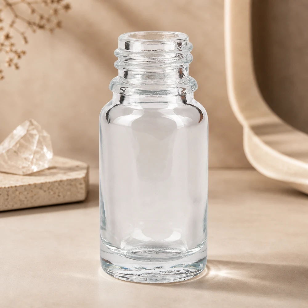 10ml lékárenská láhev ClearLine UT18/10 UNiTWIST 10ml Flasche ClearLine UNiTWIST aus durchsichtigem Glas mit geriffeltem DIN18 Schraubhals