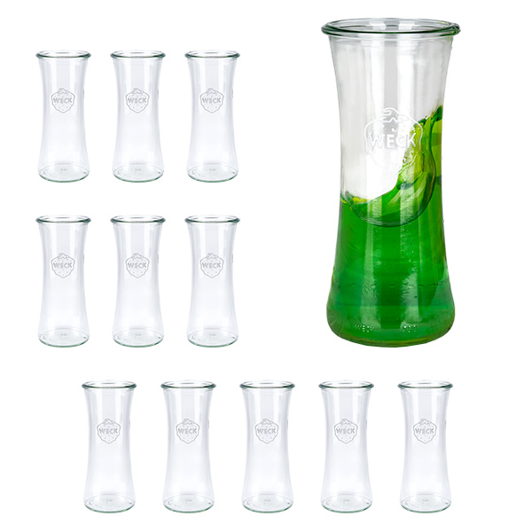 Sada 12 zavařovacích sklenic Weck 700 ml na lahůdky kulatá se skleněným víčkem. Sada 12 zavařovacích sklenic Weck 700 ml na lahůdky kulatá se skleněným víčkem.