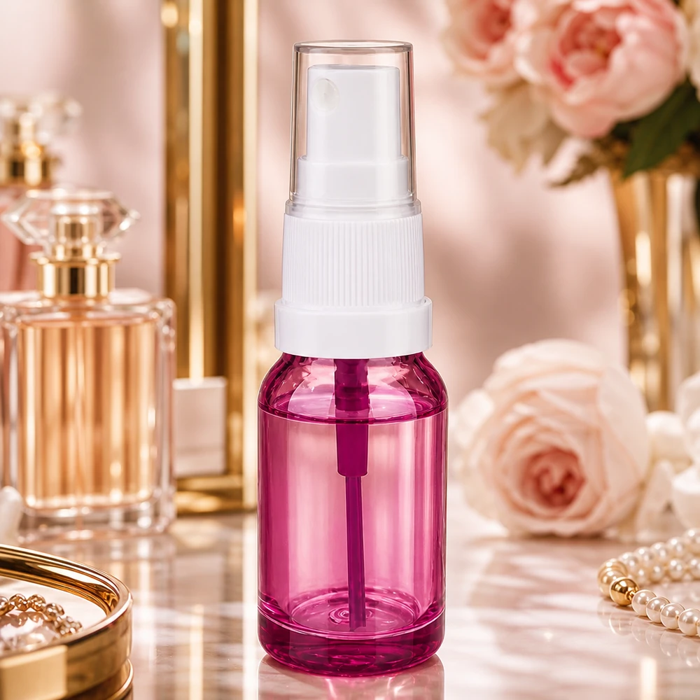 10ml lahvička s rozprašovačem bílá/průhledná Standard PurpleLine UT18/10 Kleine violette 10ml Sprayflasche mit präzisem weißem Sprühaufsatz für Gesichtssprays