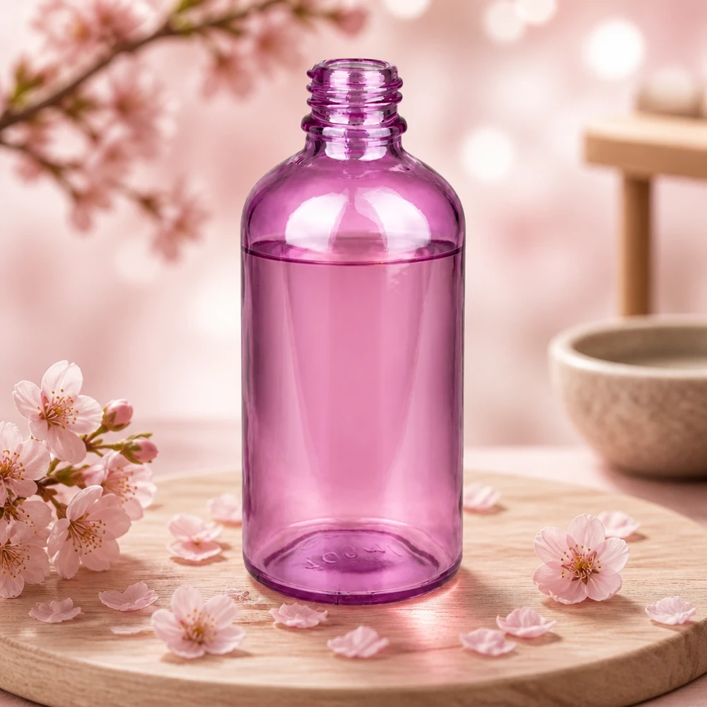 100ml lékárenská lahvička PurpleLine UT18/100 UNiTWIST ze skla. Professionelle 100ml Glasflasche PurpleLine UT18/100 in Violett für Apotheken und Labore