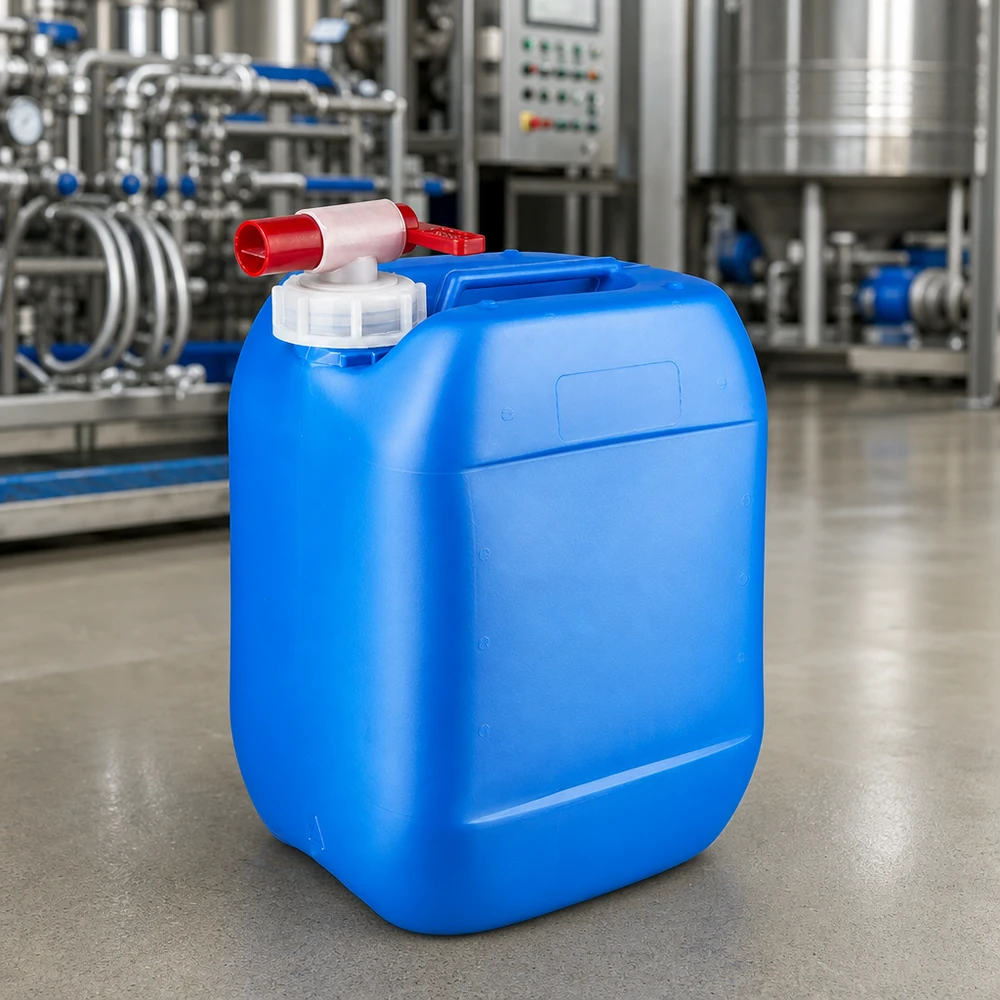 Kanystr 10 litrů modrý s vypouštěcím kohoutkem Tragbarer 10 Liter Lagerkanister blau mit rotem Ventilhahn für Industrie und Werkstatt