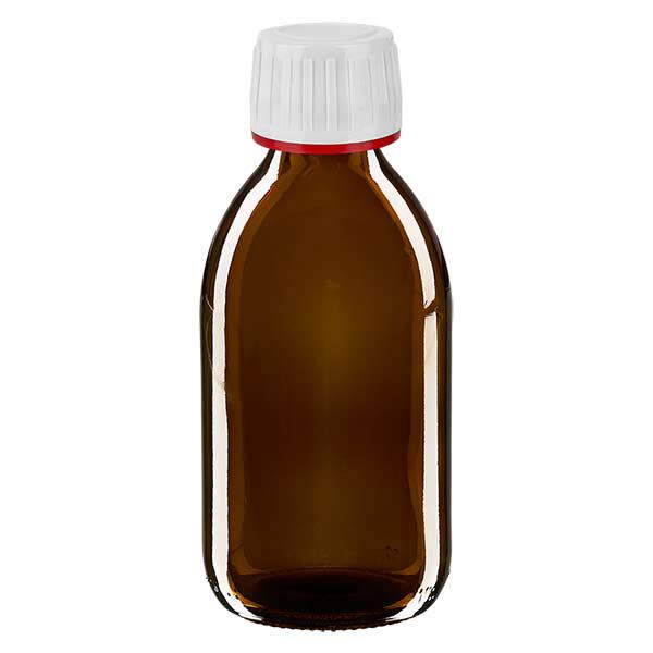 250ml lahvička na léky hnědá, uzávěr bílý s kroužkem proti neoprávněné manipulaci červený ApoGlas 250ml lahvička na léky hnědá, uzávěr bílý s kroužkem proti neoprávněné manipulaci červený ApoGlas