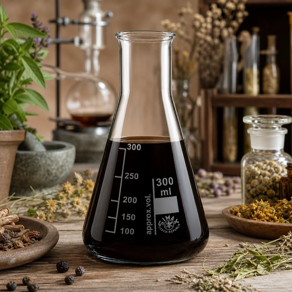 Erlenmeyerova baňka 300 ml s úzkým hrdlem