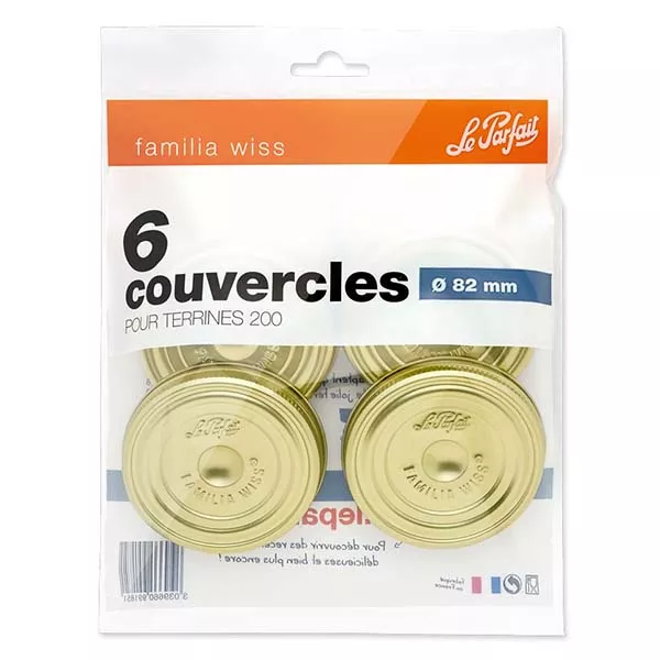 Bag de 6 Lid 82 mm Le Parfait® Familia Wiss Bag de 6 Lid 82 mm Le Parfait® Familia Wiss