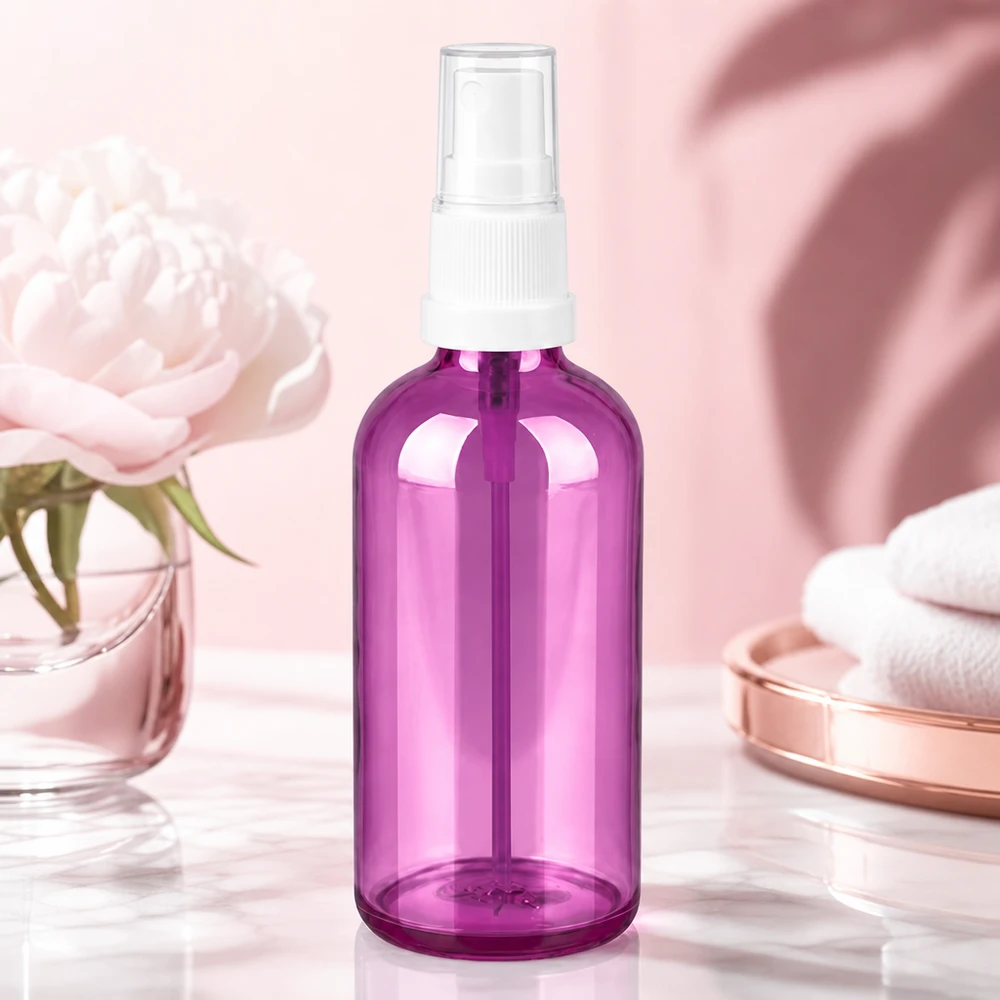 100ml lahvička s rozprašovačem bílá/průhledná Standard PurpleLine UT18/100 Professionelle 100ml Pumpflasche mit gleichmäßiger Sprühverteilung für Beauty Anwendungen