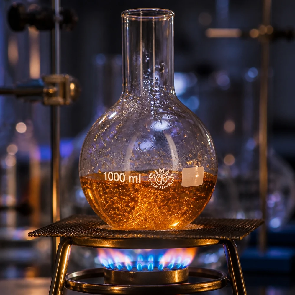 Baňka s širokým hrdlem 1000ml Wissenschaftlicher Stehkolben 1000ml mit breiter Öffnung ermöglicht einfache Probenzugabe