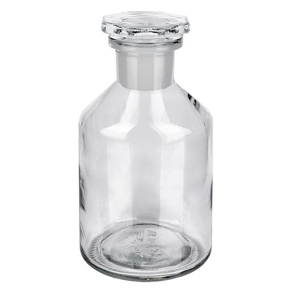 Láhev se strmým hrdlem 50ml čirá skleněná zátka s úzkým hrdlem Zylindrische Enghals-Glasflasche 50ml klar mit Glasstopfen für Probenaufbewahrung