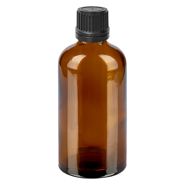 100ml kap&#225;tko lahvi&#269;ka 1mm &#269;ern&#225; tamper-evident uz&#225;v&#283;r BrownLine UT18/100