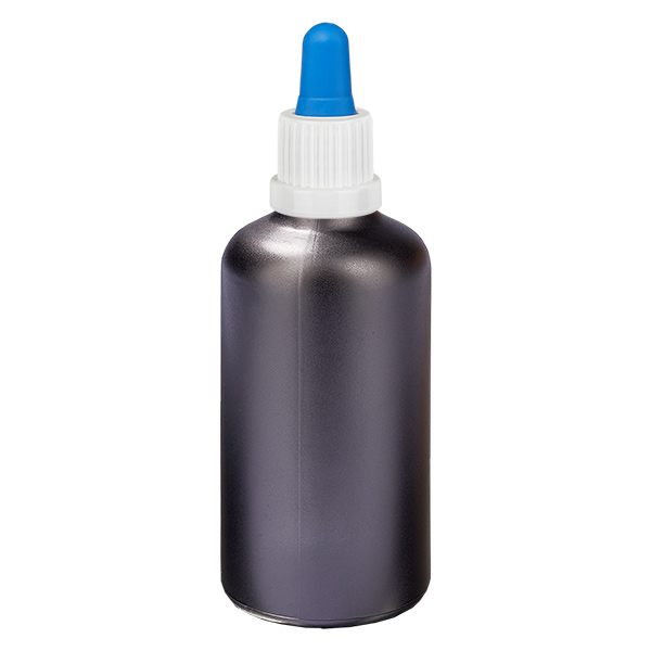 100ml pipetovací láhev bílá/modrá tamper evident uzávěr BlackL. UT18/100 100ml pipetovací láhev bílá/modrá tamper evident uzávěr BlackL. UT18/100