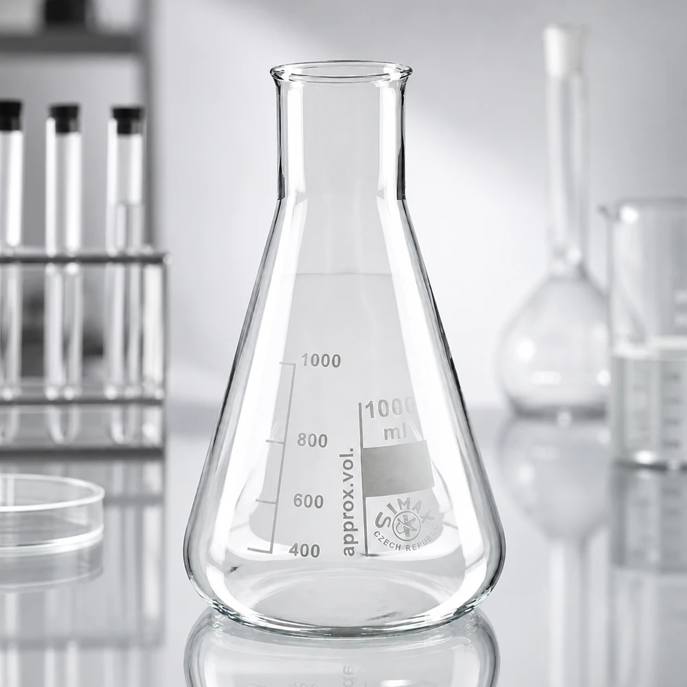 Erlenmeyerova baňka 200ml se širokým hrdlem Vielseitiger Erlenmeyerkolben 200ml Weithals für Mischen Erhitzen und Aufbewahren