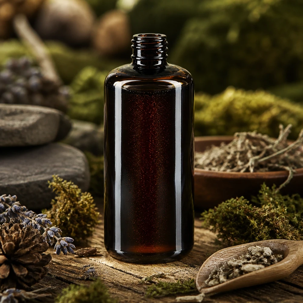 Fialová skleněná láhev 200ml 410/24 Robuste 200ml Kosmetikflasche Draco aus bruchsicherem Violettglas für den täglichen Beauty-Einsatz
