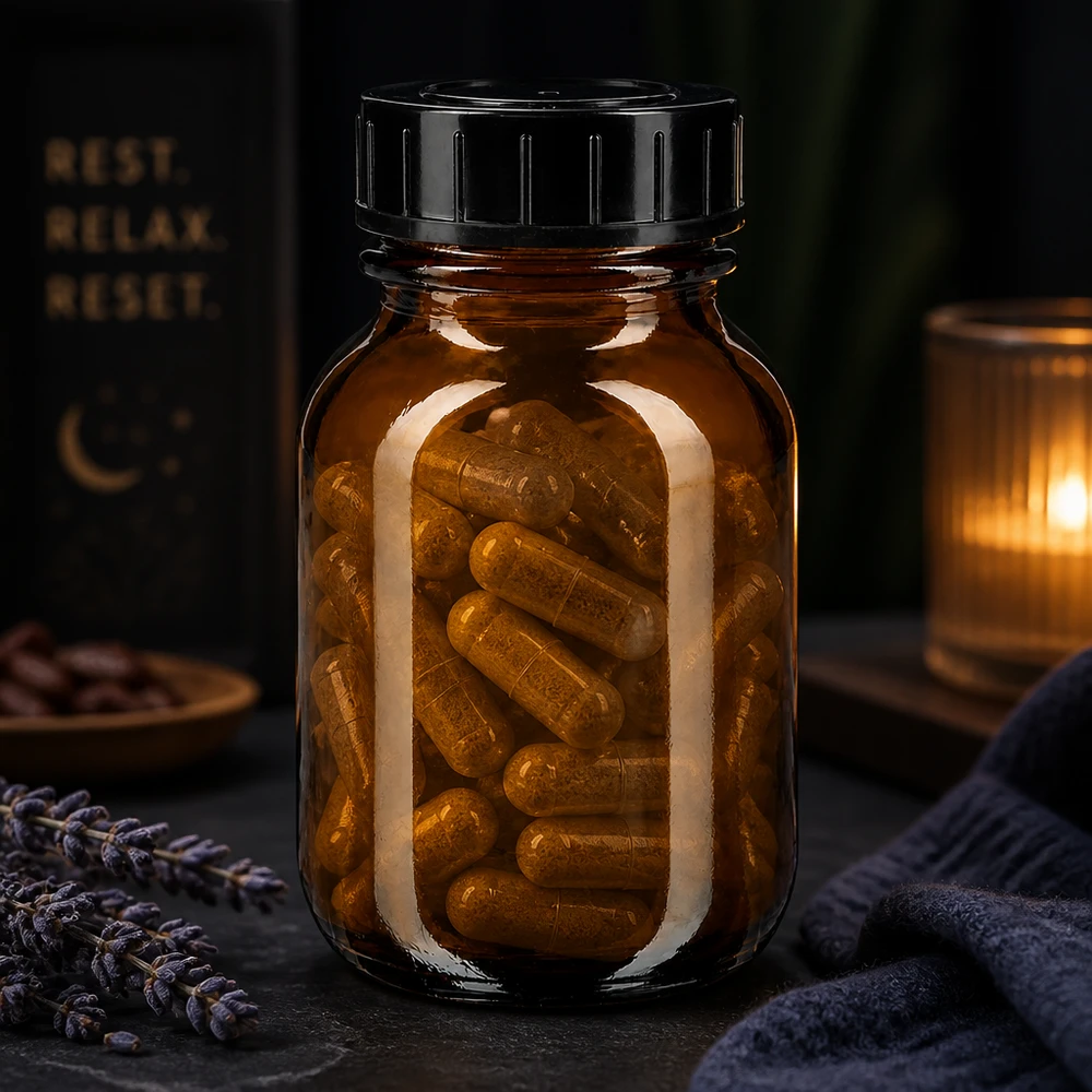 50ml láhev s širokým hrdlem z jantarového skla se šroubovacím uzávěrem. Kleine Braunglasflasche 50ml mit großer Öffnung ideal für Pulver und kleine Gegenstände