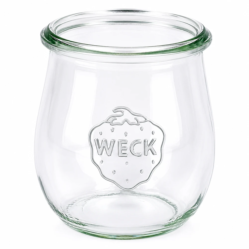 220ml tulipánová sklenice WECK RR60 s dřevěným dřevem WECK Tulpenglas 220ml RR60 mit Deckel transparent Einmachglas zum Konservieren und Aufbewahren von Lebensmitteln