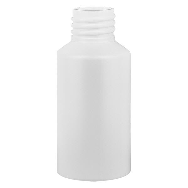 Lékárenská láhev HDPE 50ml bílá, bez uzávěru. Lékárenská láhev HDPE 50ml bílá, bez uzávěru.