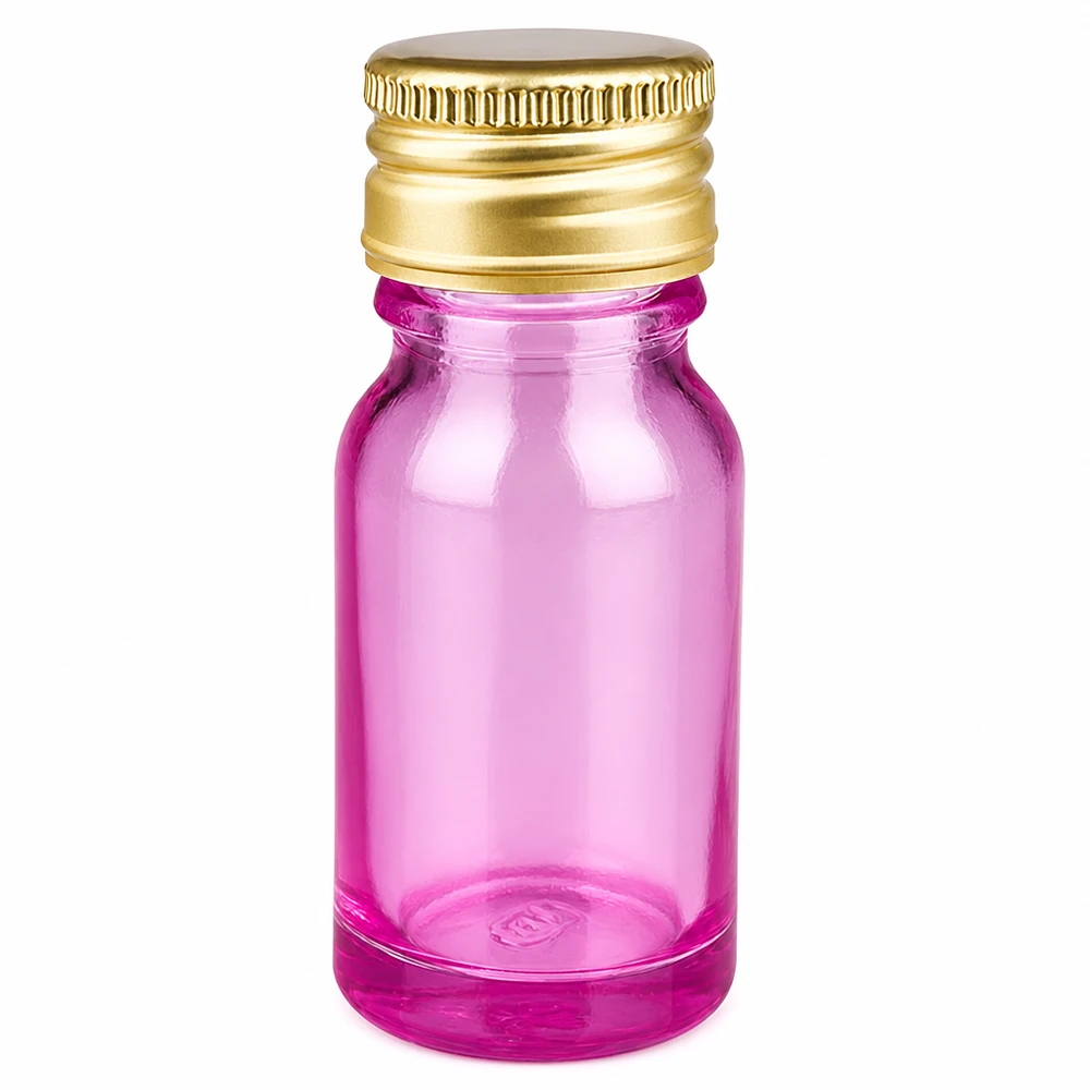 Praktische kleine Glasflasche 10ml für ätherische Öle mit dicht schließendem Aluminiumverschluss