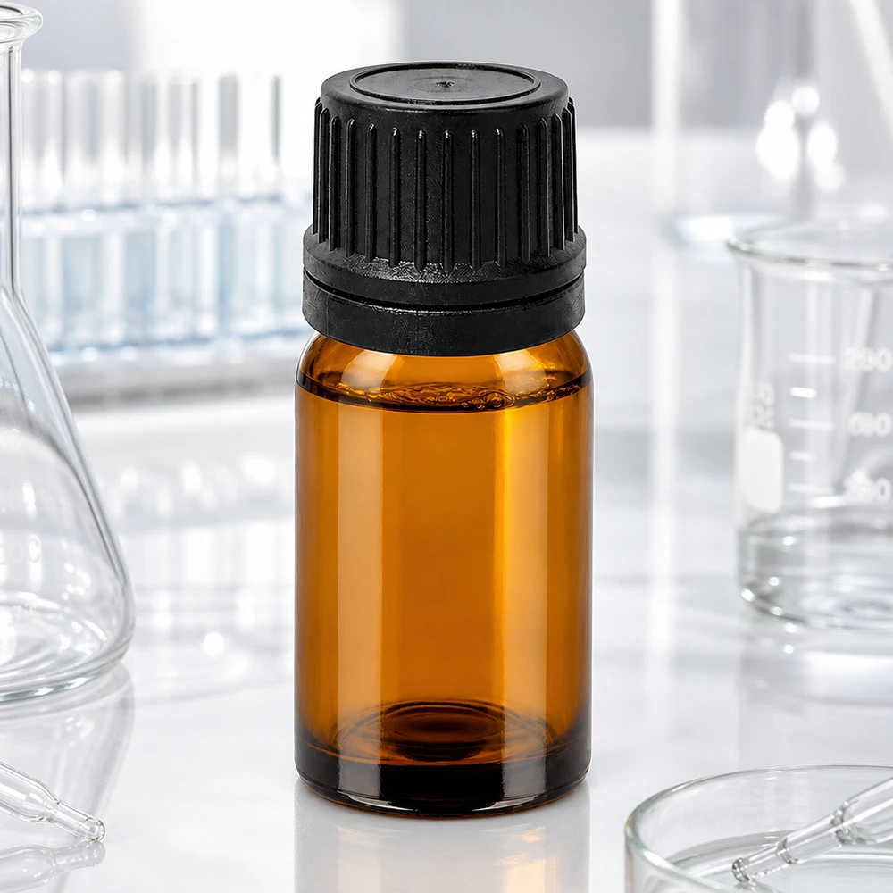 10ml lahvička s kapátkem 1mm černá tamper-evidentní uzávěr BrownLine UT18/10 10ml BrownLine Flasche mit lichtundurchlässigem Glas und schwarzem Tropfverschluss für Tinkturen