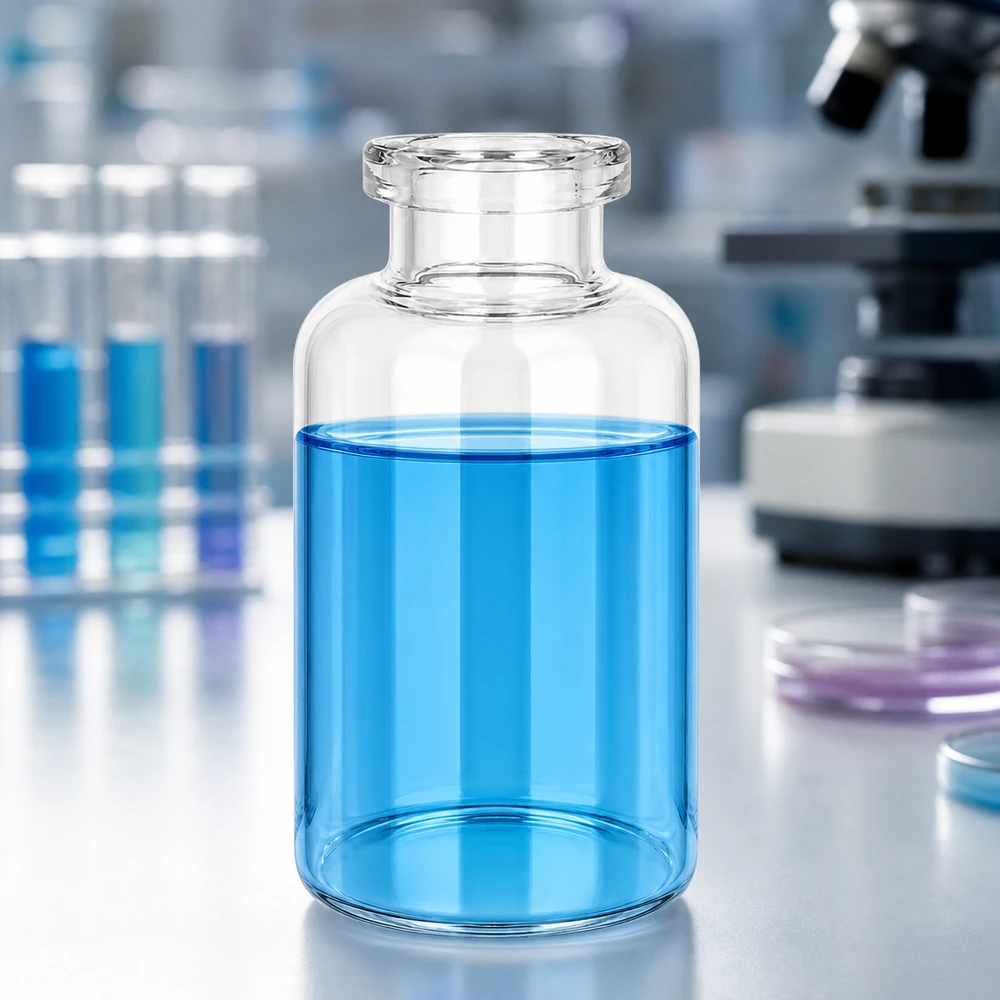 Hochwertige Injektionsflasche Klarglas 30ml für Injektionslösungen in klinischer Laborumgebung