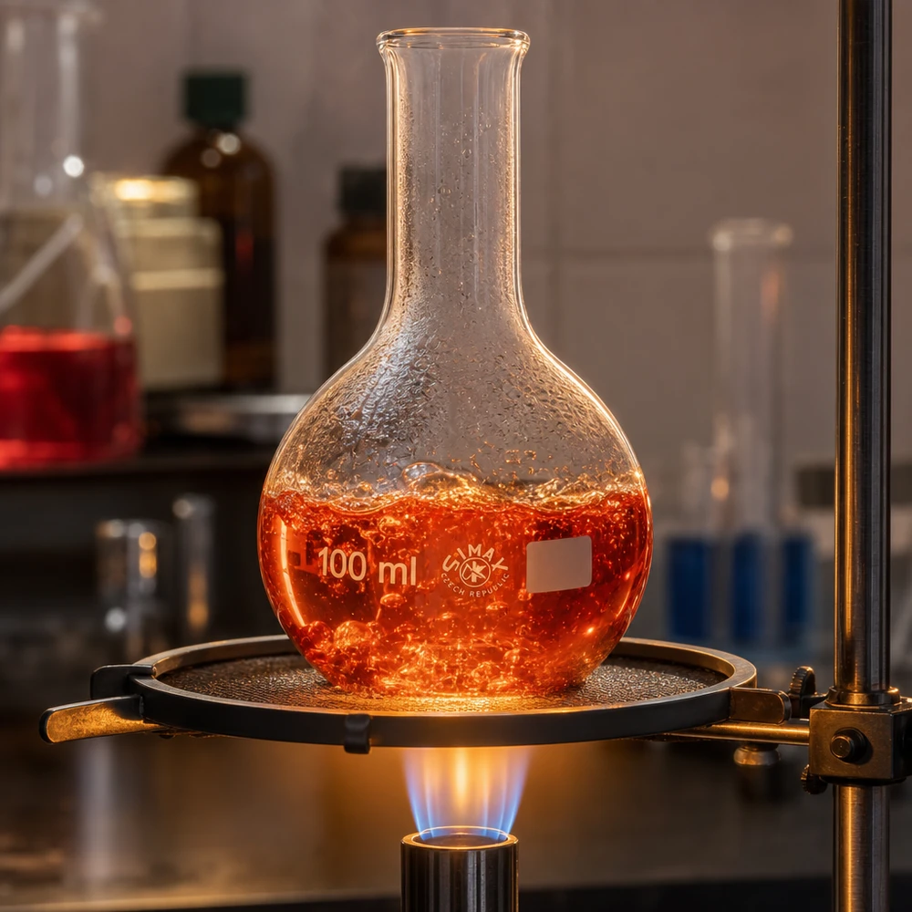 Wissenschaftlicher Rundkolben 100ml mit langem Hals für Synthesereaktionen und Erhitzungsprozesse