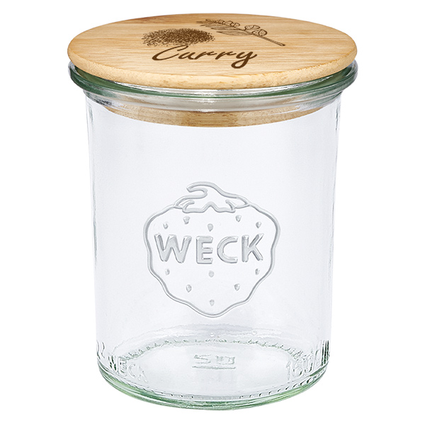 Couvercle en bois "Curry" avec verre WECK 160ml Couvercle en bois "Curry" avec verre WECK 160ml