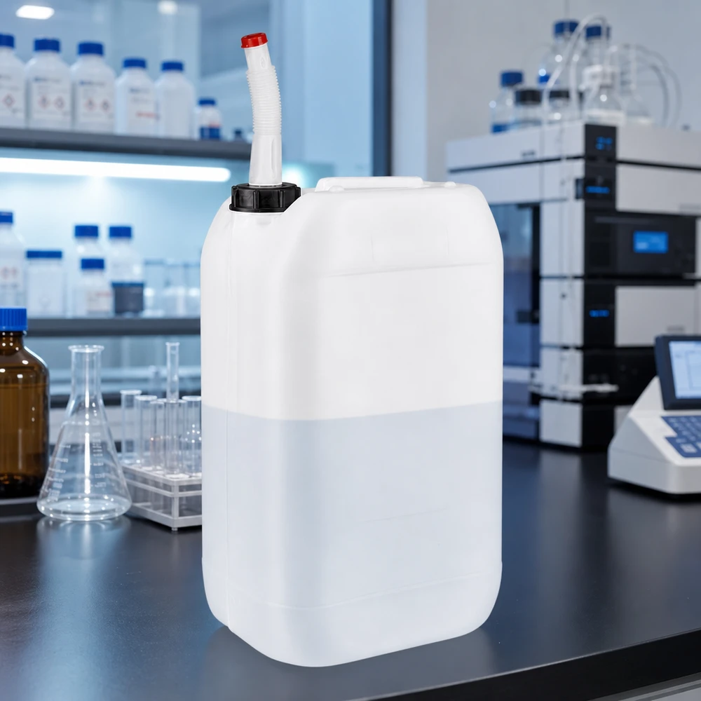 Kanystr o objemu 15 litrů s výpustnou trubkou Flex Robuster Vorratsbehälter 15 Liter mit ergonomischem Auslaufrohr und Schraubkappe