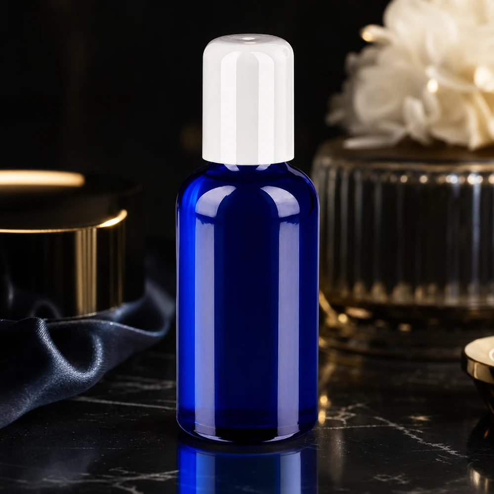 Moderne Roll-On Glasflasche 50ml in brillantem Blau für einfache Dosierung und Anwendung